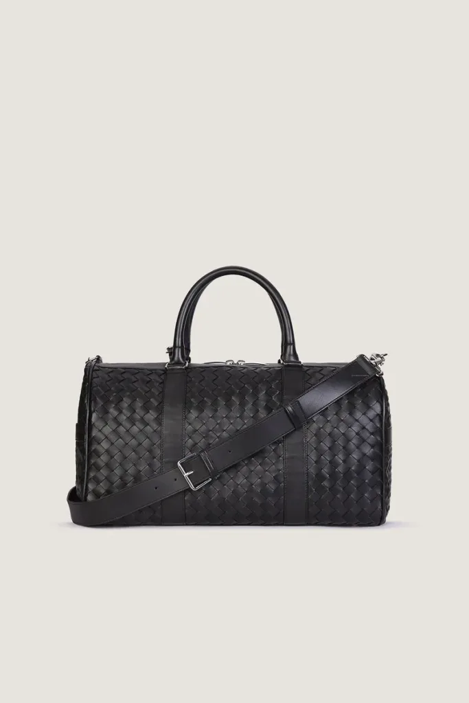Kensington Woven Leather Weekend Bag – Medium – Black – view 4