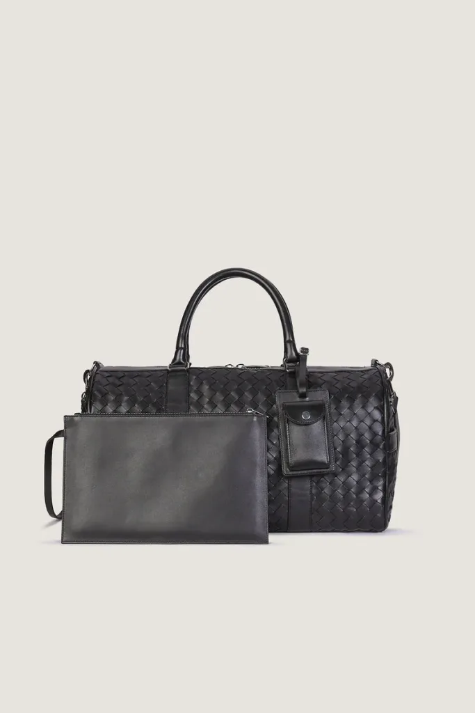 Kensington Woven Leather Weekend Bag – Medium – Black – view 5