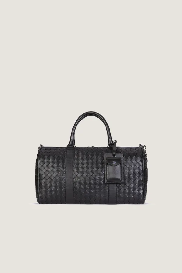 Kensington Woven Leather Weekend Bag – Small – Black – view 1