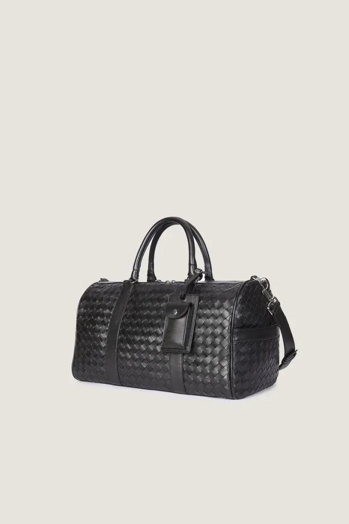 Kensington Woven Leather Weekend Bag – Small – Black – view 2