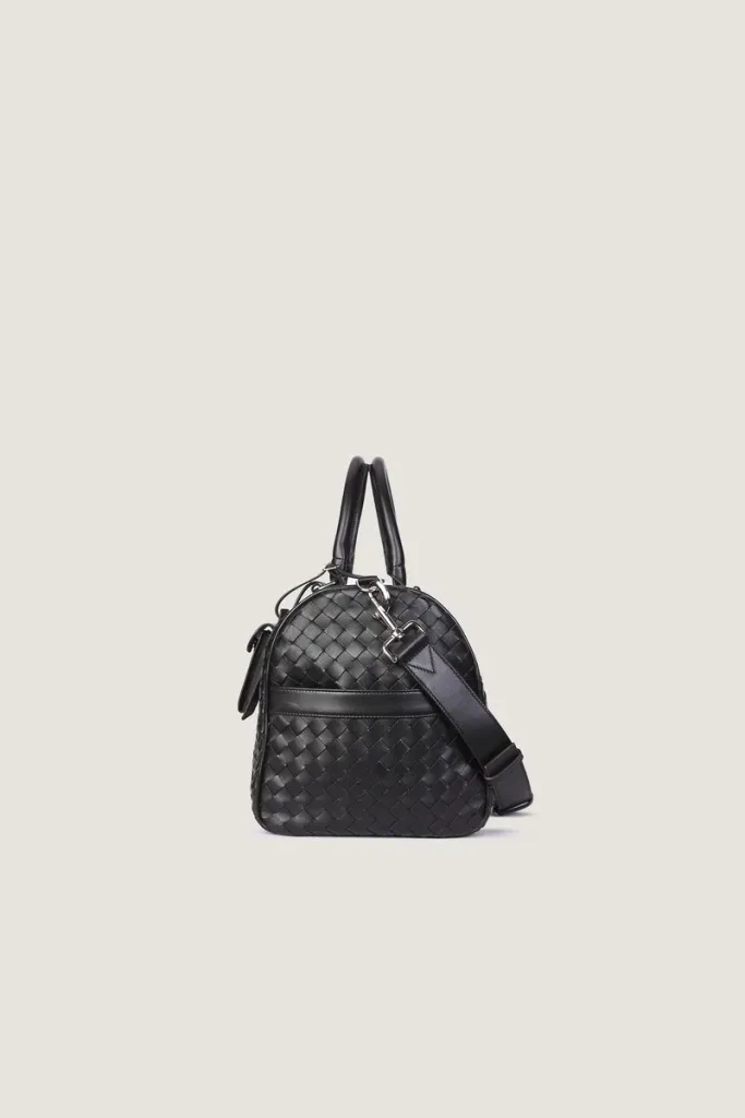 Kensington Woven Leather Weekend Bag – Small – Black – view 3