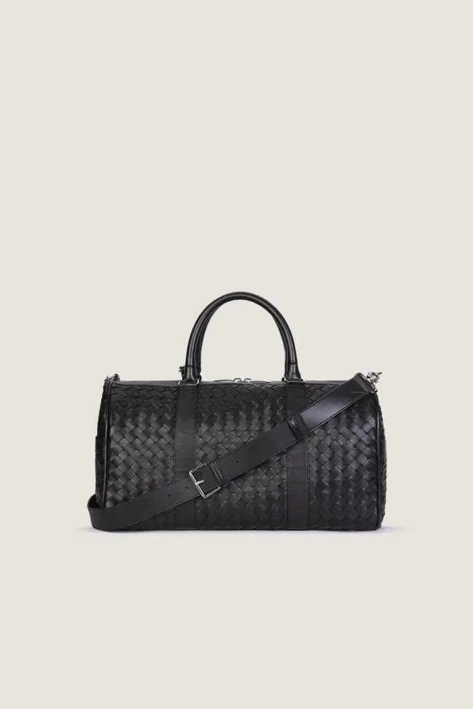 Kensington Woven Leather Weekend Bag – Small – Black – view 4