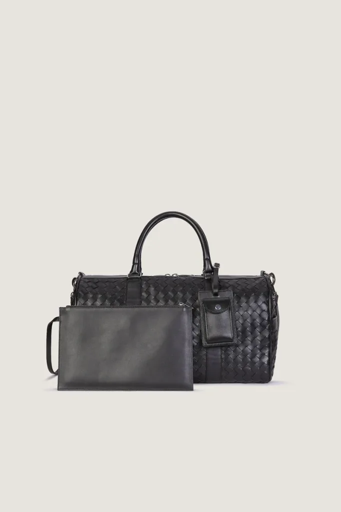 Kensington Woven Leather Weekend Bag – Small – Black – view 5