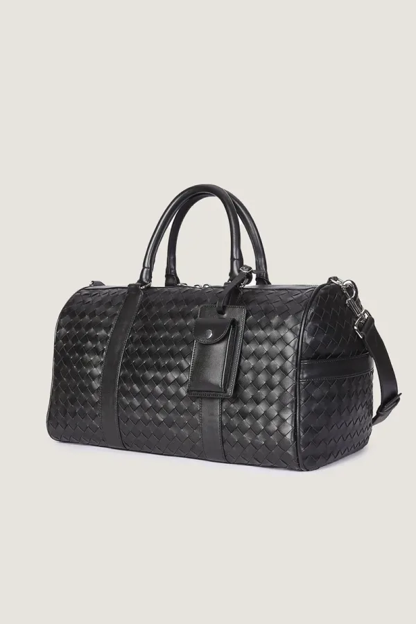 Kensington Woven Leather Weekend Bag – Xl – Black – view 2