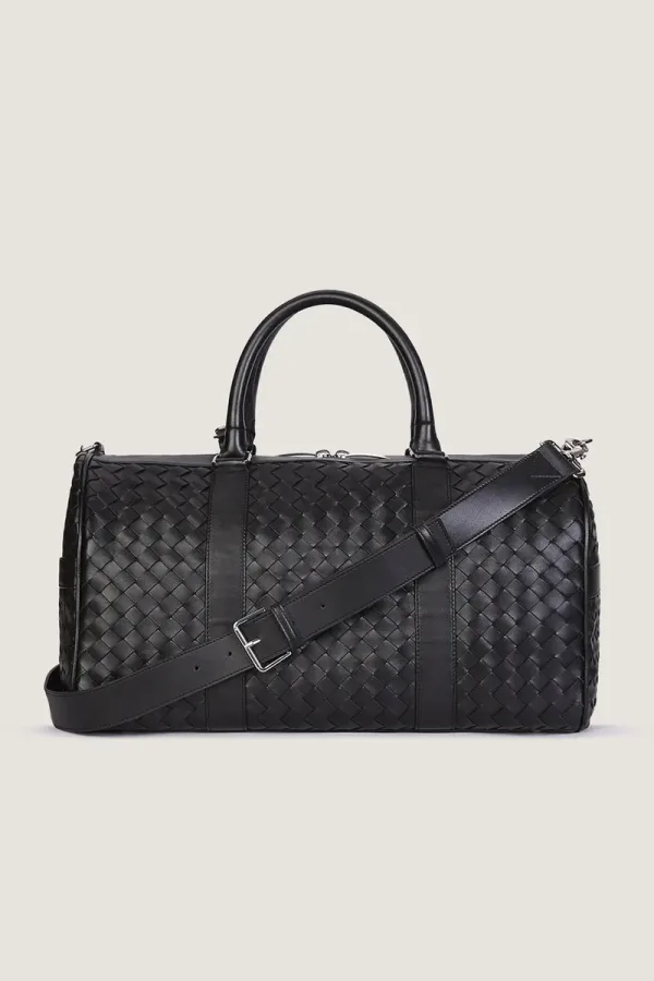 Kensington Woven Leather Weekend Bag – Xl – Black – view 4