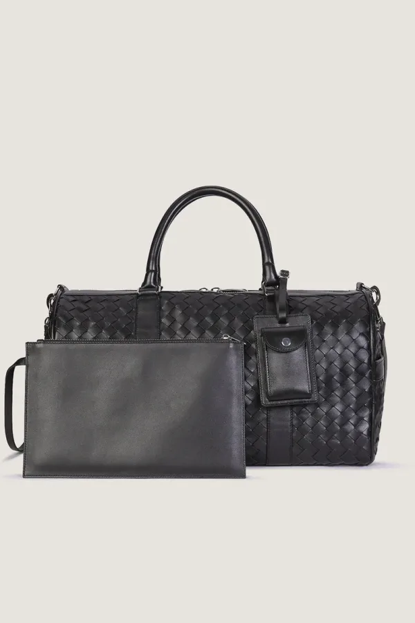 Kensington Woven Leather Weekend Bag – Xl – Black – view 5