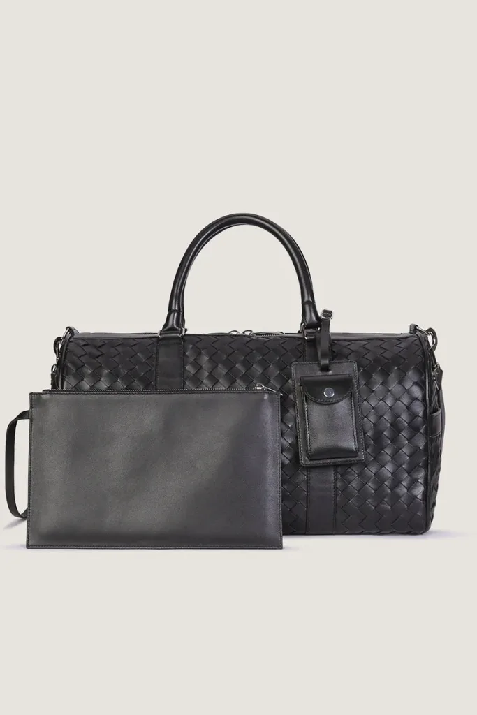 Kensington Woven Leather Weekend Bag – Xl – Black – view 5