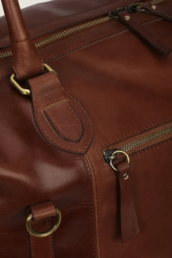 Marylebone Leather Weekend Bag – Brown – view 3