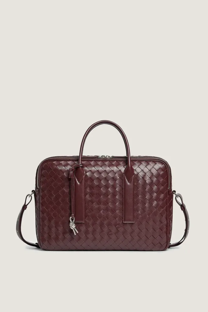 Mayfair Leather Briefcase – Burgundy – view 1