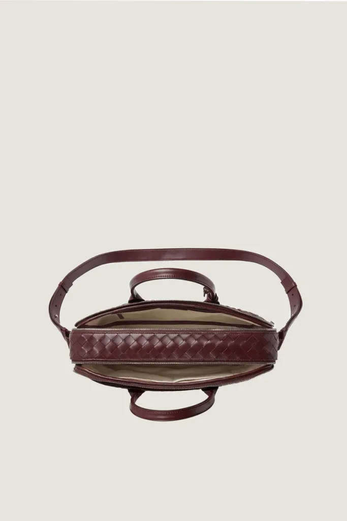 Mayfair Leather Briefcase – Burgundy – view 2