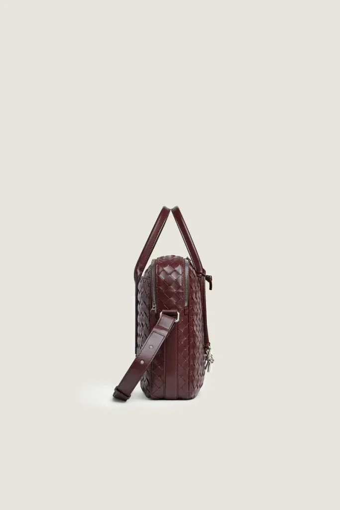 Mayfair Leather Briefcase – Burgundy – view 3