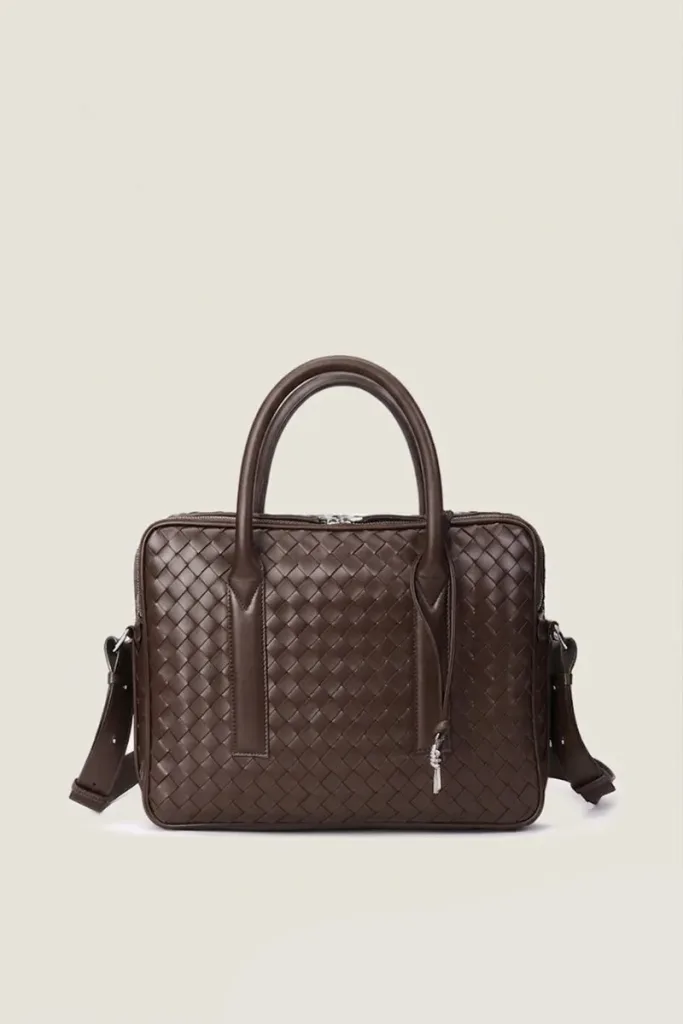 Mayfair Leather Briefcase – Chocolate Brown – view 1