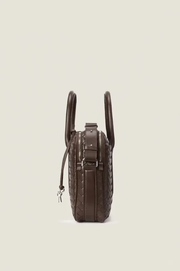 Mayfair Leather Briefcase – Chocolate Brown – view 2