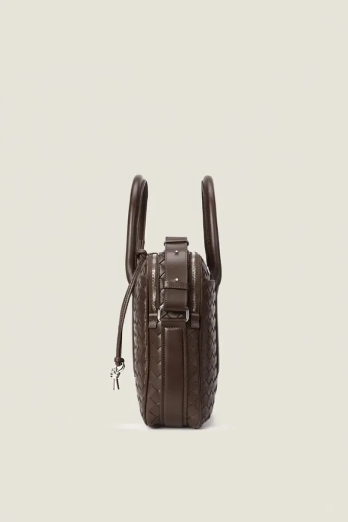 Mayfair Leather Briefcase – Chocolate Brown – view 2
