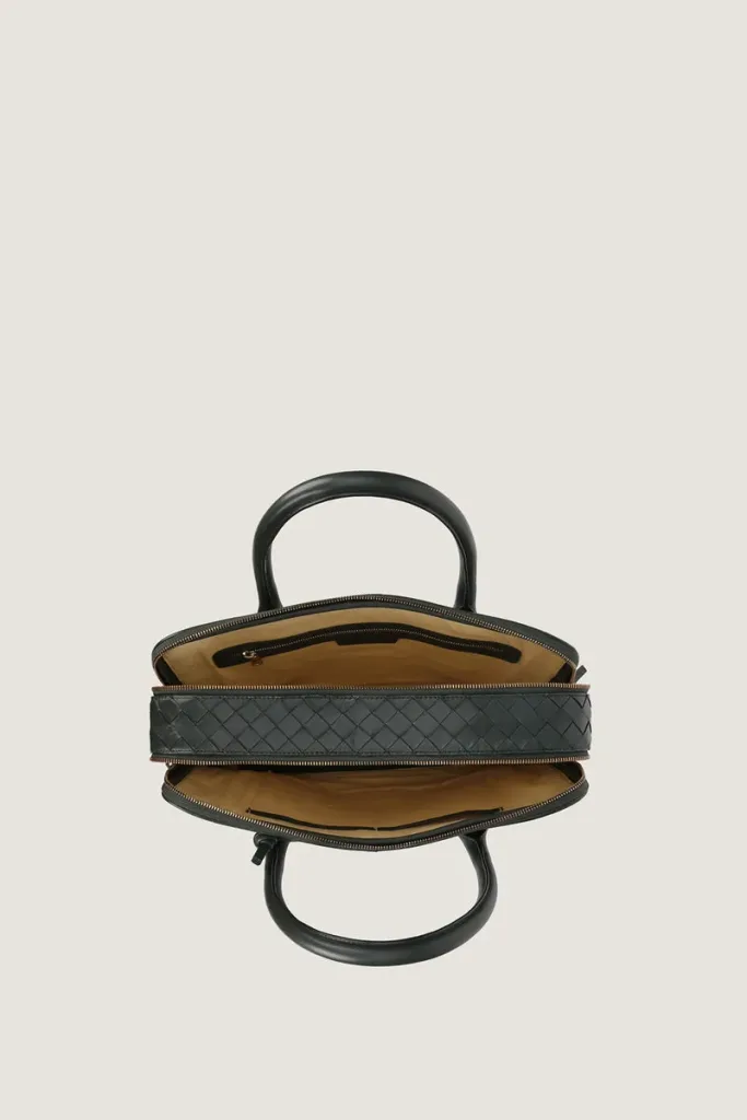 Mayfair Leather Briefcase – Forest Green – view 2