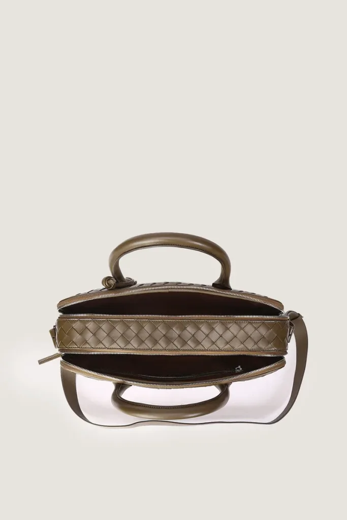 Mayfair Leather Briefcase – Olive Green – view 2