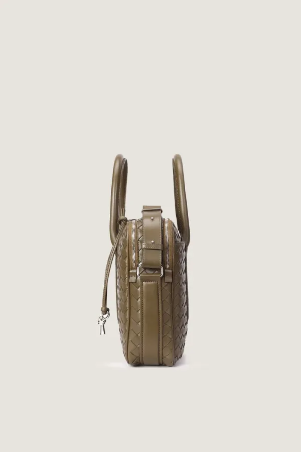 Mayfair Leather Briefcase – Olive Green – view 3