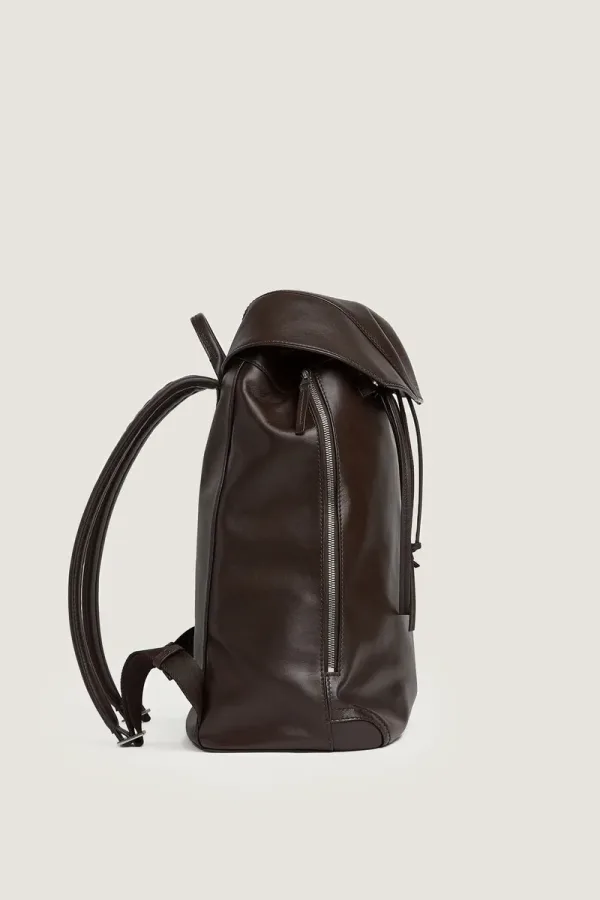 Shoreditch Leather Backpack – Chocolate Brown – view 3