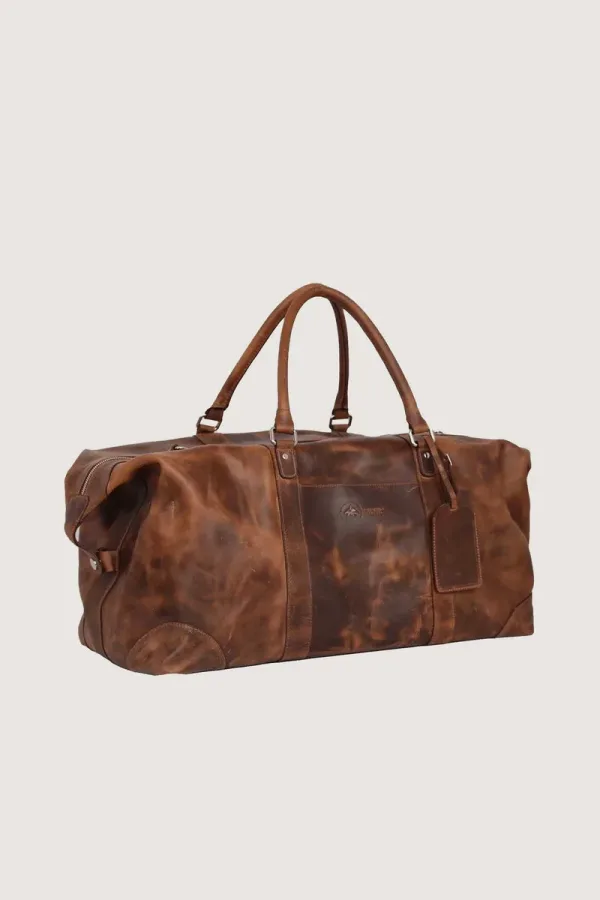 Southwark Vintage Leather Weekend Bag – Distressed Brown – view 1