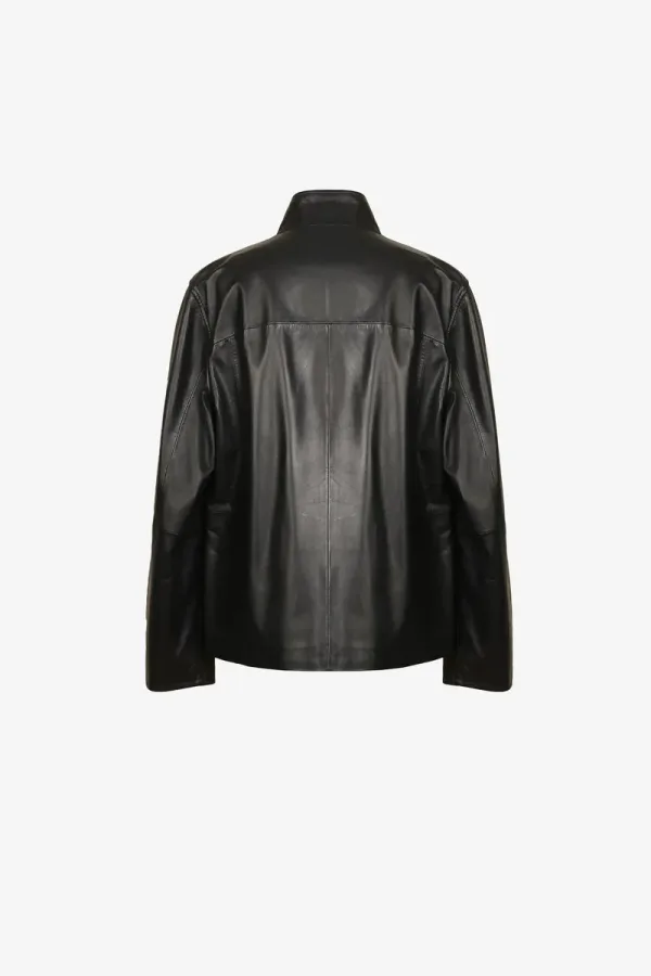 Brockley Leather Utility Jacket – Black – view 2
