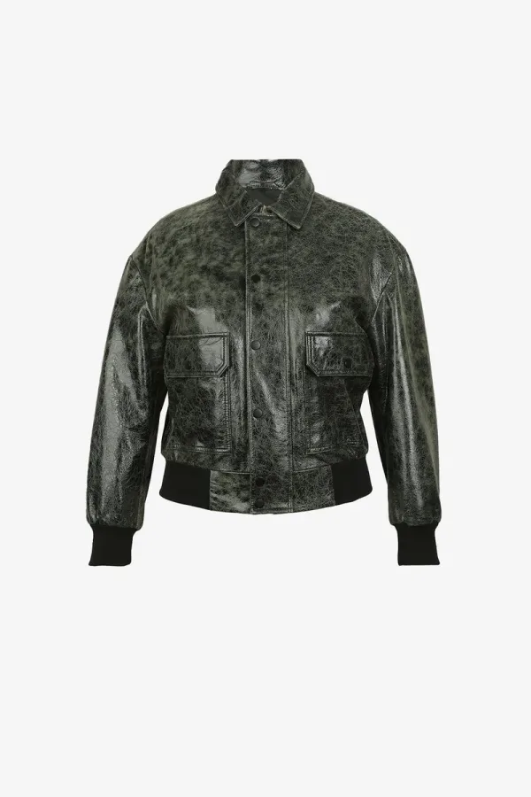 Brompton Leather Shirt – Black – view 1