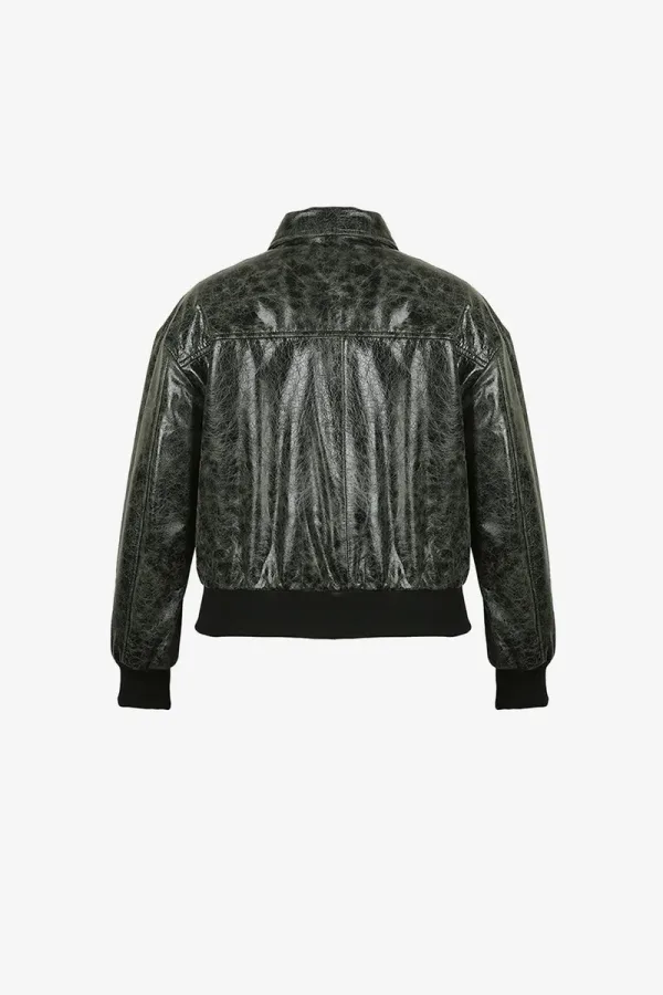 Brompton Leather Shirt – Black – view 2