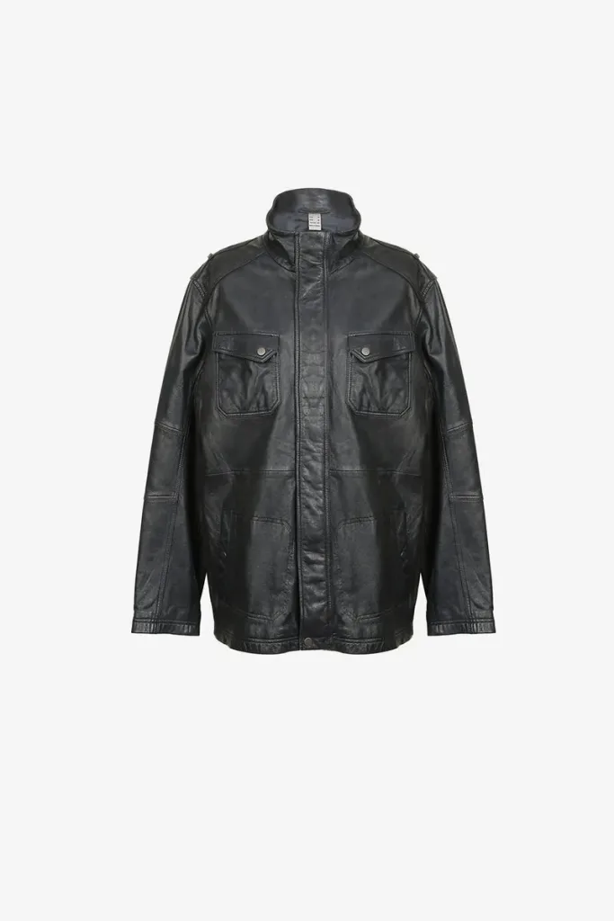 Crystal Palace Leather Field Jacket – Black – view 1