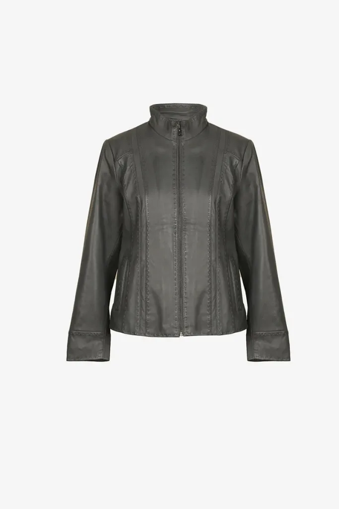 Herne Hill Leather Jacket – Charcoal – view 1