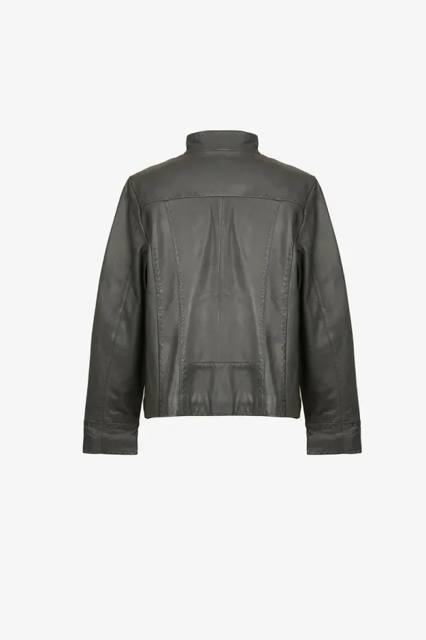 Herne Hill Leather Jacket – Charcoal – view 2