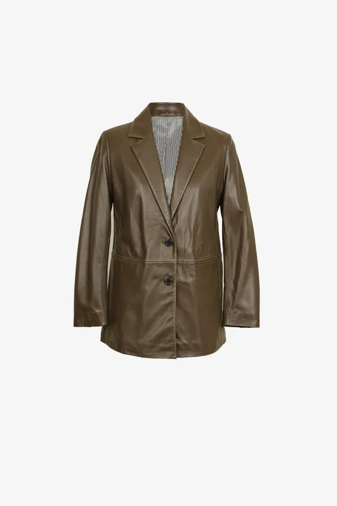 Highbury Leather Blazer – Cocoa – view 1