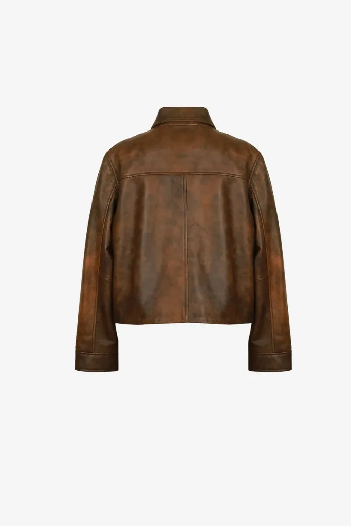 Nunhead Leather Utility Jacket – Distressed Brown – view 2