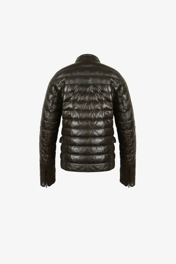 Spitalfields Leather Puffer Jacket – Espresso – view 2