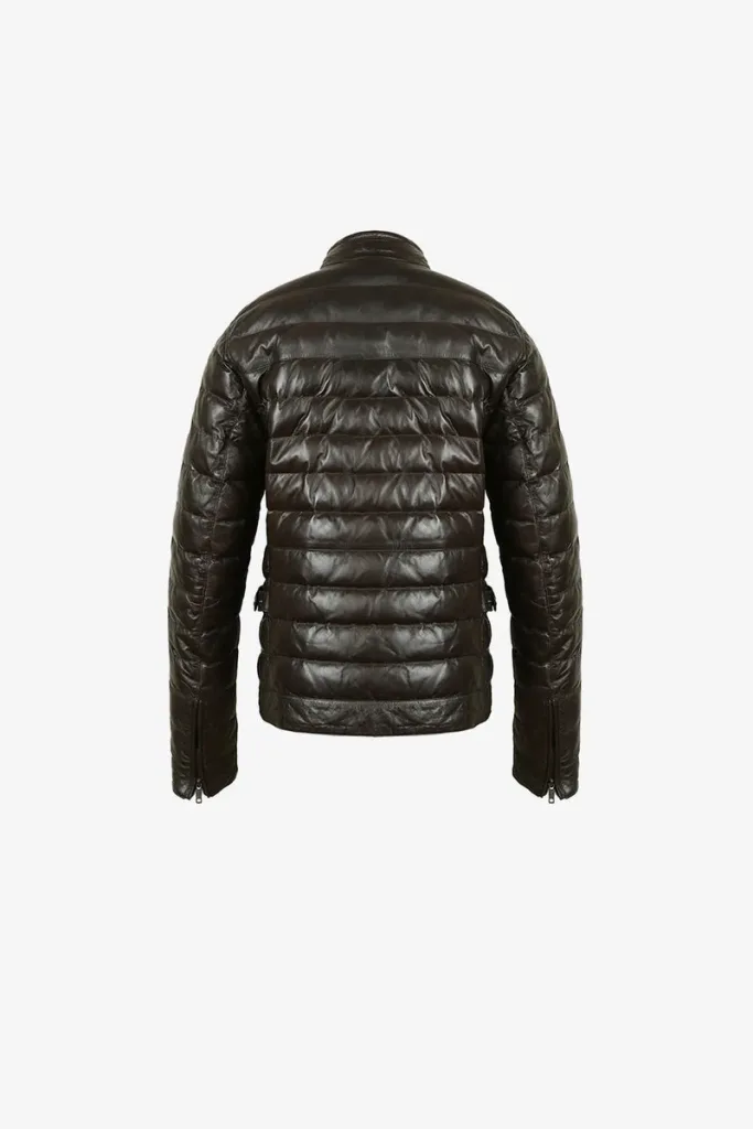Spitalfields Leather Puffer Jacket – Espresso – view 2