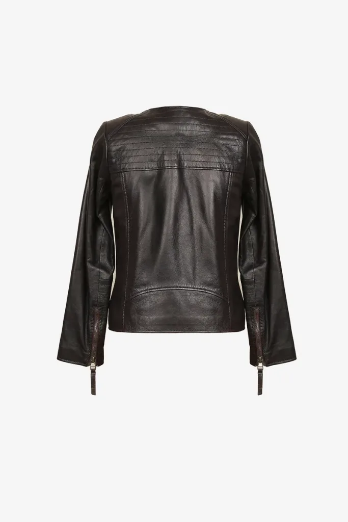 St John's Wood Leather Biker Jacket – Black – view 2