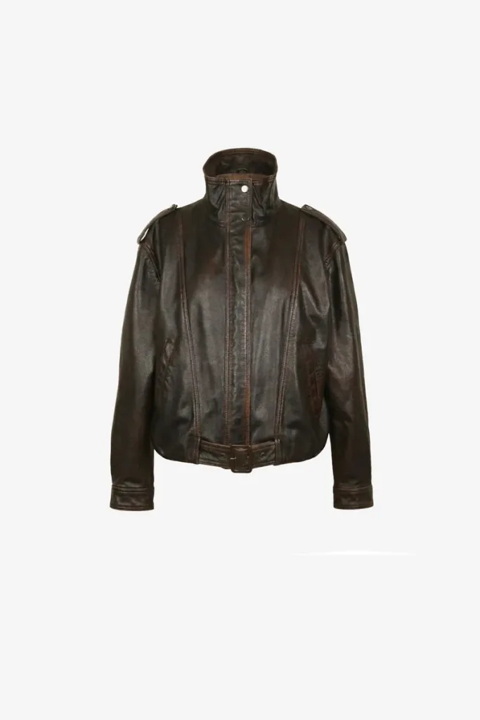 Sydenham Belted Leather Jacket – Espresso – view 1