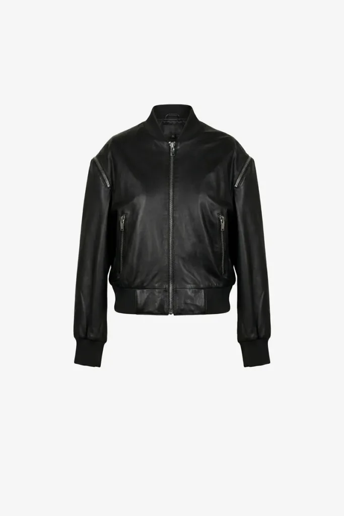 Tufnell Park Leather Bomber Jacket – Black – view 1