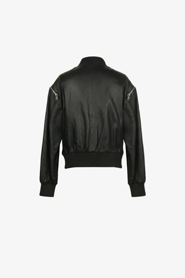 Tufnell Park Leather Bomber Jacket – Black – view 2