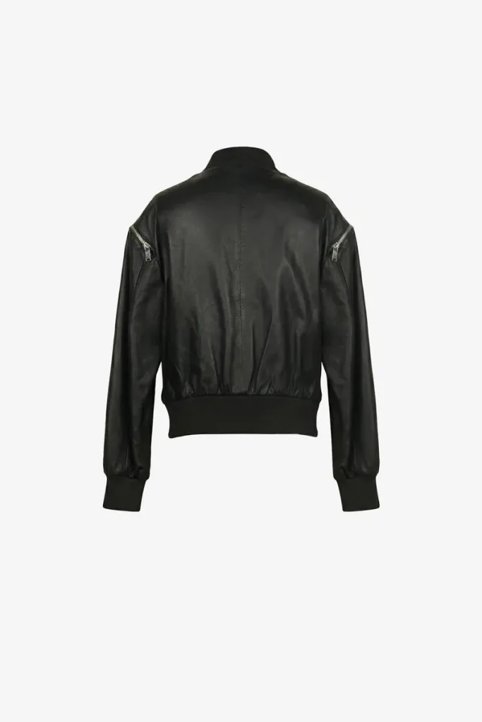 Tufnell Park Leather Bomber Jacket – Black – view 2