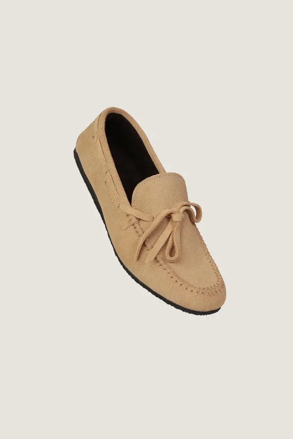 Bedford Square Plush-Lined Suede Moccasins – Camel – view 1