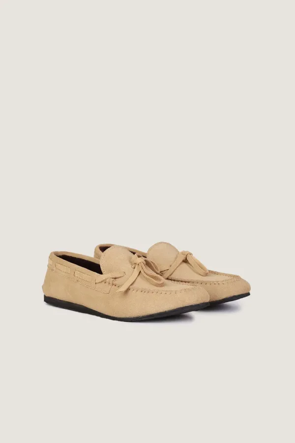 Bedford Square Plush-Lined Suede Moccasins – Camel – view 3