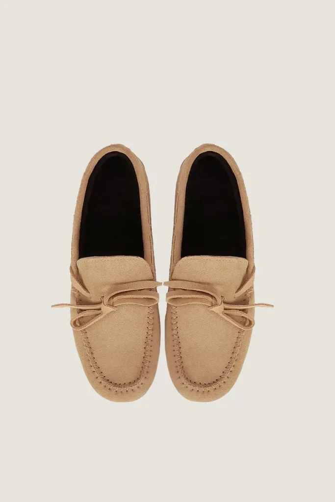 Bedford Square Plush-Lined Suede Moccasins – Camel – view 4