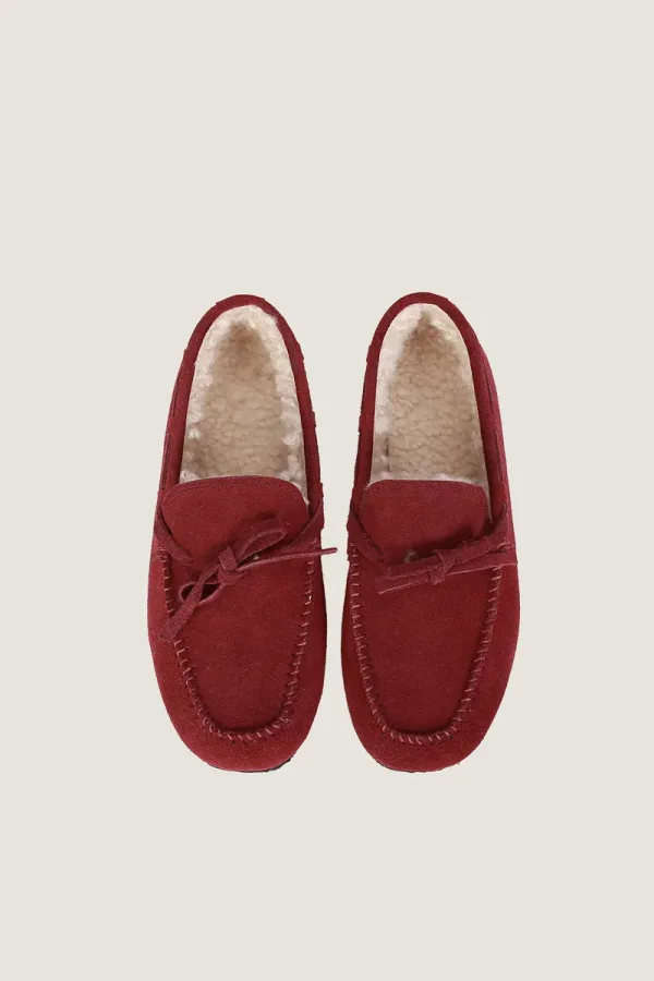 Bedford Square Plush-Lined Suede Moccasins – Red – view 3