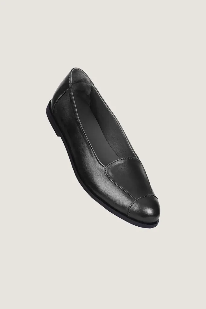Bryanston Square Leather Flats – Black – view 2