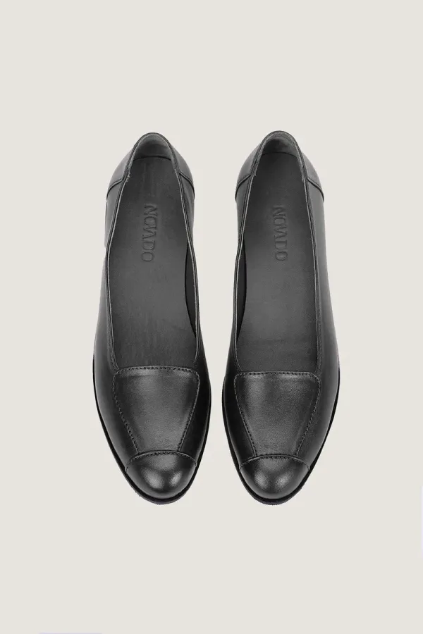 Bryanston Square Leather Flats – Black – view 5
