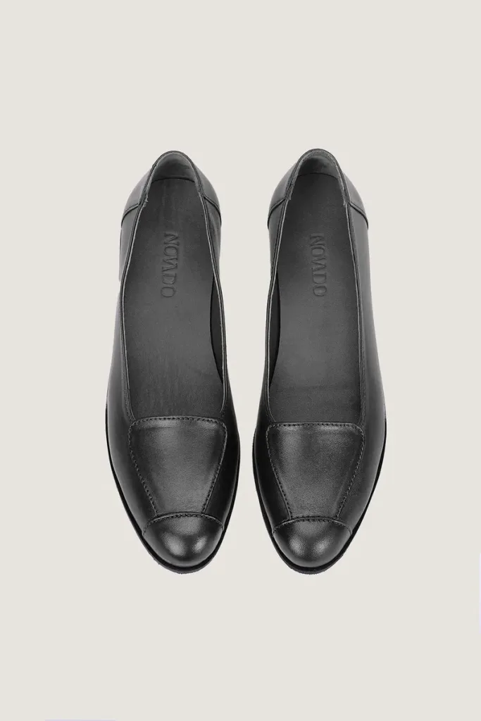 Bryanston Square Leather Flats – Black – view 5
