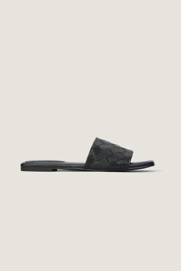 Cavendish Square Leather Flat Mules – Black – view 3
