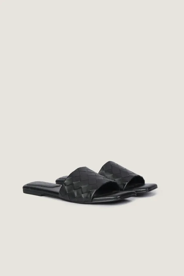 Cavendish Square Leather Flat Mules – Black – view 4