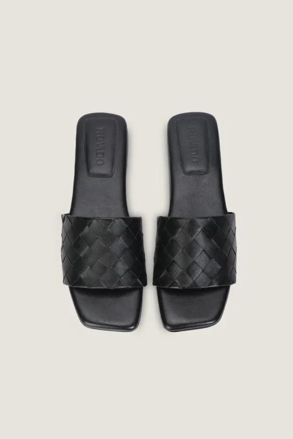 Cavendish Square Leather Flat Mules – Black – view 5