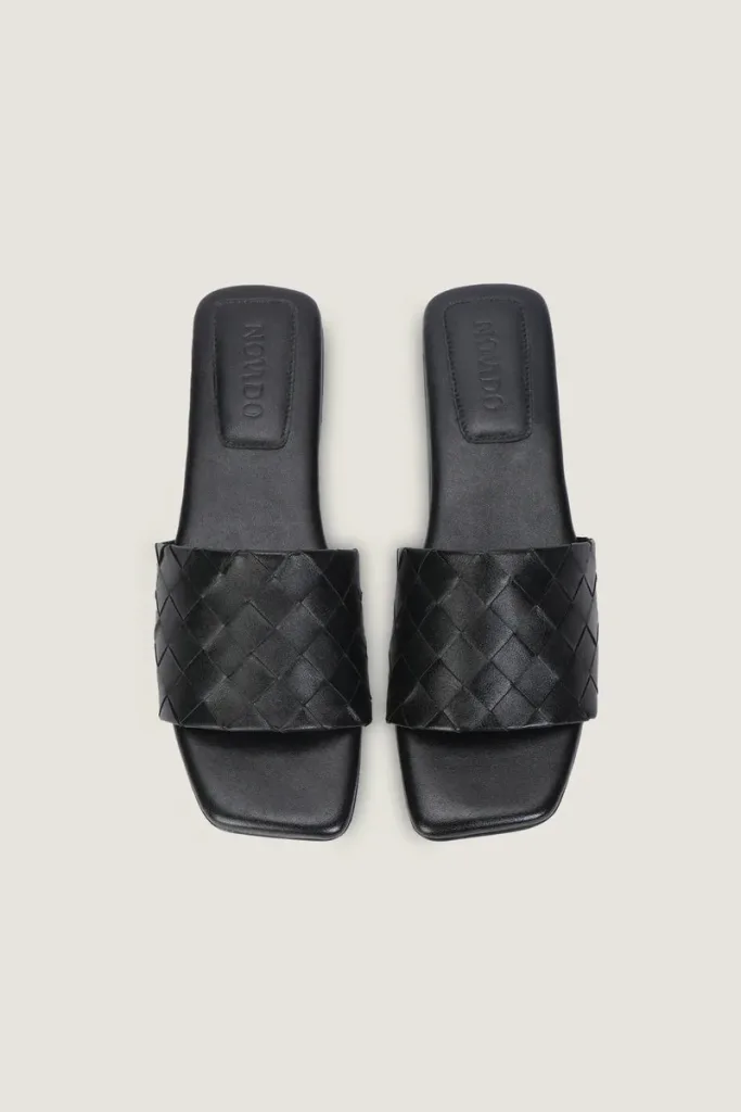 Cavendish Square Leather Flat Mules – Black – view 5