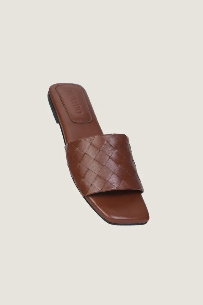 Cavendish Square Leather Flat Mules – Brown – view 2